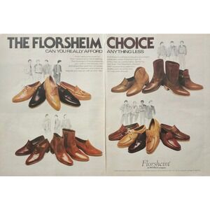 Florsheim Shoe Company Vintage 1980 2 Page Original Print Ad